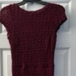 AQUA  Burgundy capped sleave dress size medium